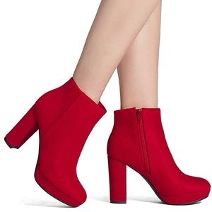 Red Ankle Booties